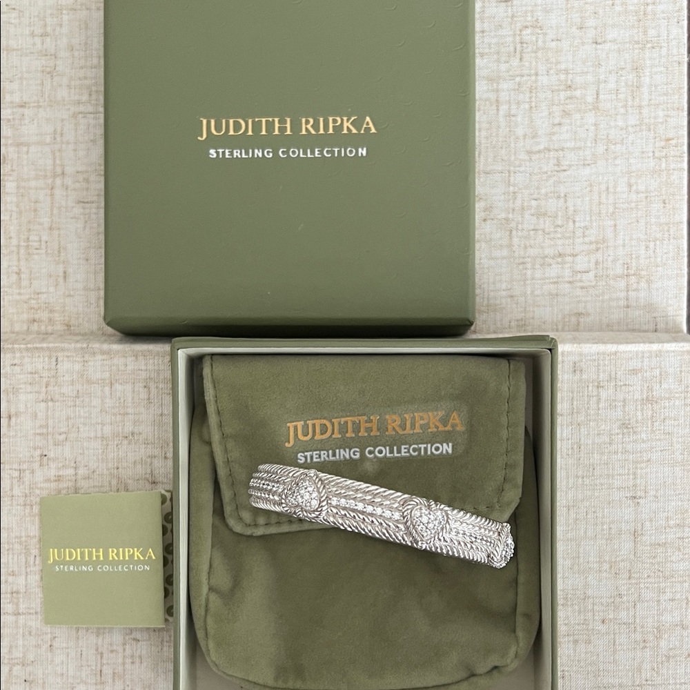 Judith Ripka Silver Bracelet in Green Box